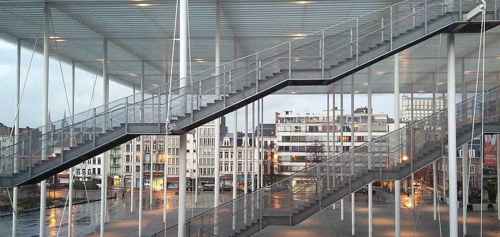 staircases in covered public space